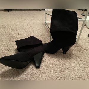 Black Wedge Heel Ankle Boots